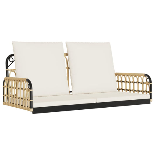 vidaXL Panchina a Dondolo con Cuscini 105x58x38cm Polyrattan e Acciaio