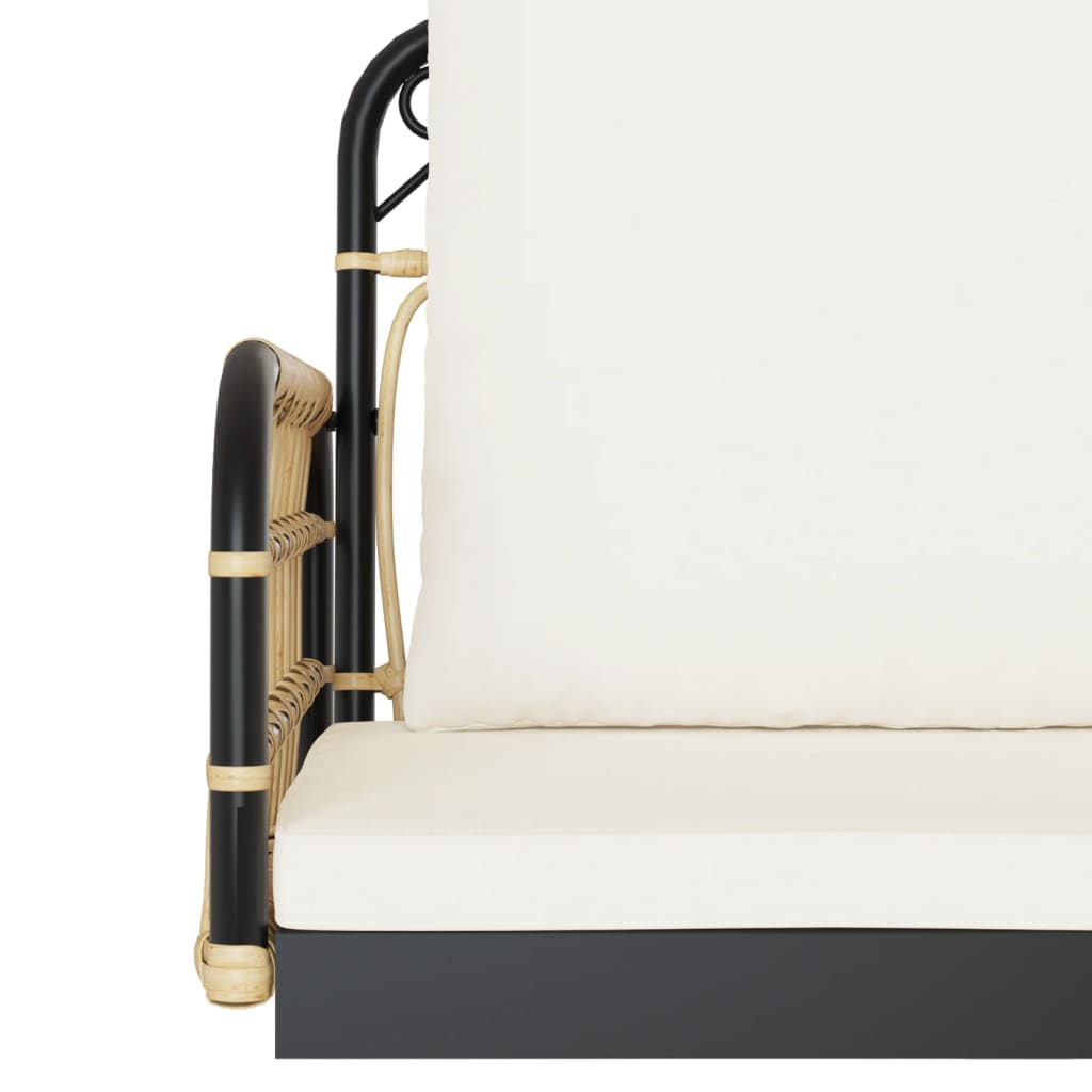 Panchina a Dondolo con Cuscini 105x58x38cm Polyrattan e Acciaio 4009298