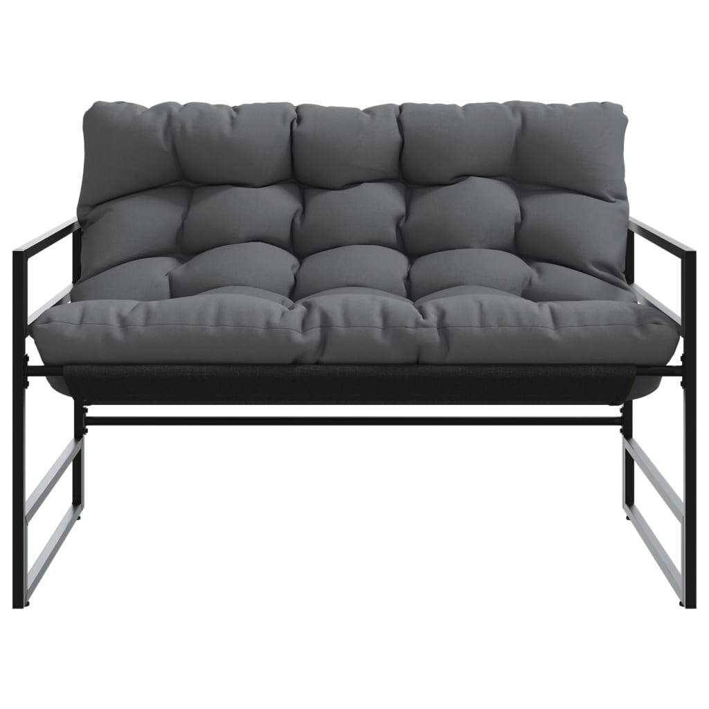 Panchina da Giardino con Cuscino Antracite 113 cm in Acciaio 4009299