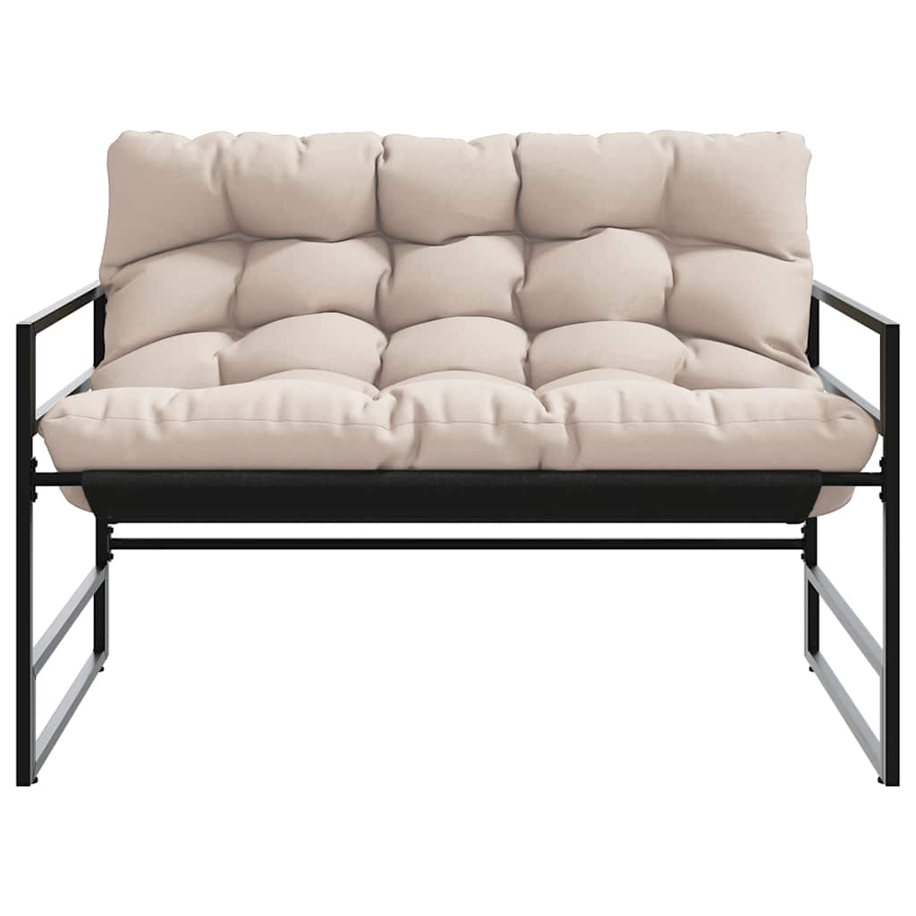 Panchina da Giardino con Cuscino Tortora 113 cm in Acciaio 4009300