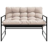 Panchina da Giardino con Cuscino Tortora 113 cm in Acciaio 4009300