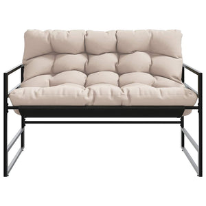 Panchina da Giardino con Cuscino Tortora 113 cm in Acciaio 4009300