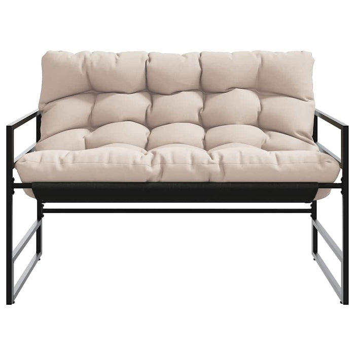 Panchina da Giardino con Cuscino Tortora 113 cm in Acciaio 4009300