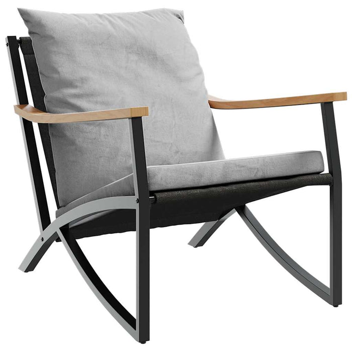 Set Mobili da Balcone 4 pz con Cuscini Nero in Acciaio