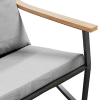 Set Mobili da Balcone 4 pz con Cuscini Nero in Acciaio