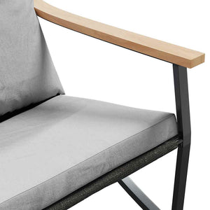 Set Mobili da Balcone 4 pz con Cuscini Nero in Acciaio