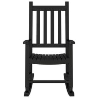 Sedie a Dondolo per Bambini 2 pz Nere Legno Massello di Pioppo