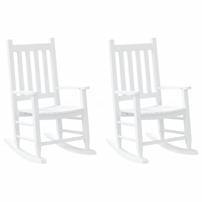 Sedie a Dondolo per Bambini 2 pz Bianche Legno Massello Pioppo 3281596