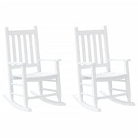 Sedie a Dondolo per Bambini 2 pz Bianche Legno Massello Pioppo