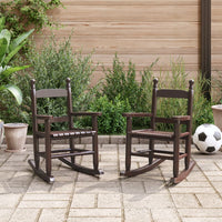 vidaXL Sedie a Dondolo per Bambini 2 pz Marrone Legno Massello Pioppo