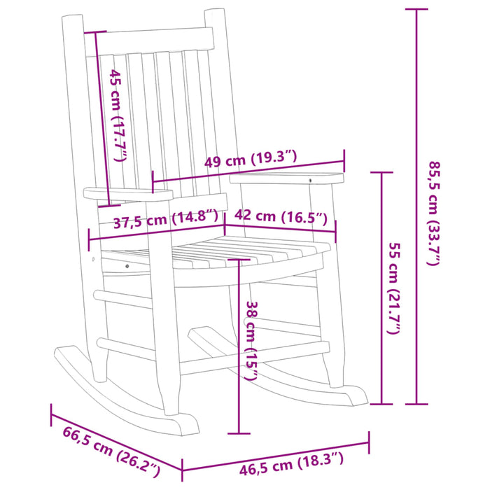 Sedie a Dondolo per Bambini 2 pz Bianche Legno Massello Pioppo 3281600
