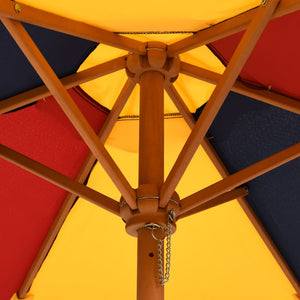 Tavolo Picnic per 4 Bambini con Ombrellone Rotondo Legno Abete 3281621