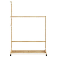 Appendiabiti con Ganci e Ruote 100x35x157 cm in Bambù 4008915