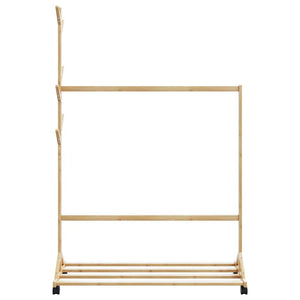 Appendiabiti con Ganci e Ruote 100x35x157 cm in Bambù 4008915