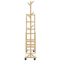 vidaXL Appendiabiti con Ripiani e Ruote 100x38x175,5 cm in Bambù