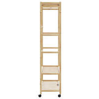 Appendiabiti con Ripiani e Ruote 110x40x180 cm in Bambù
