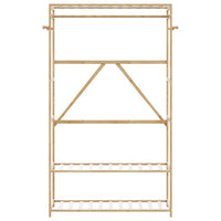 vidaXL Appendiabiti con Ripiani 110x40x175 cm in Bambù