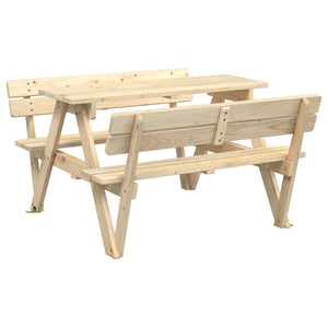 Tavolo da Picnic per 4 Bambini con Foro Ombrellone Legno Abete 4008985
