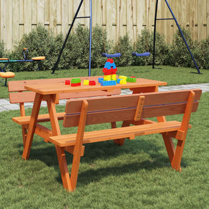 Tavolo da Picnic per 4 Bambini con Foro Ombrellone Legno Abete 4008986