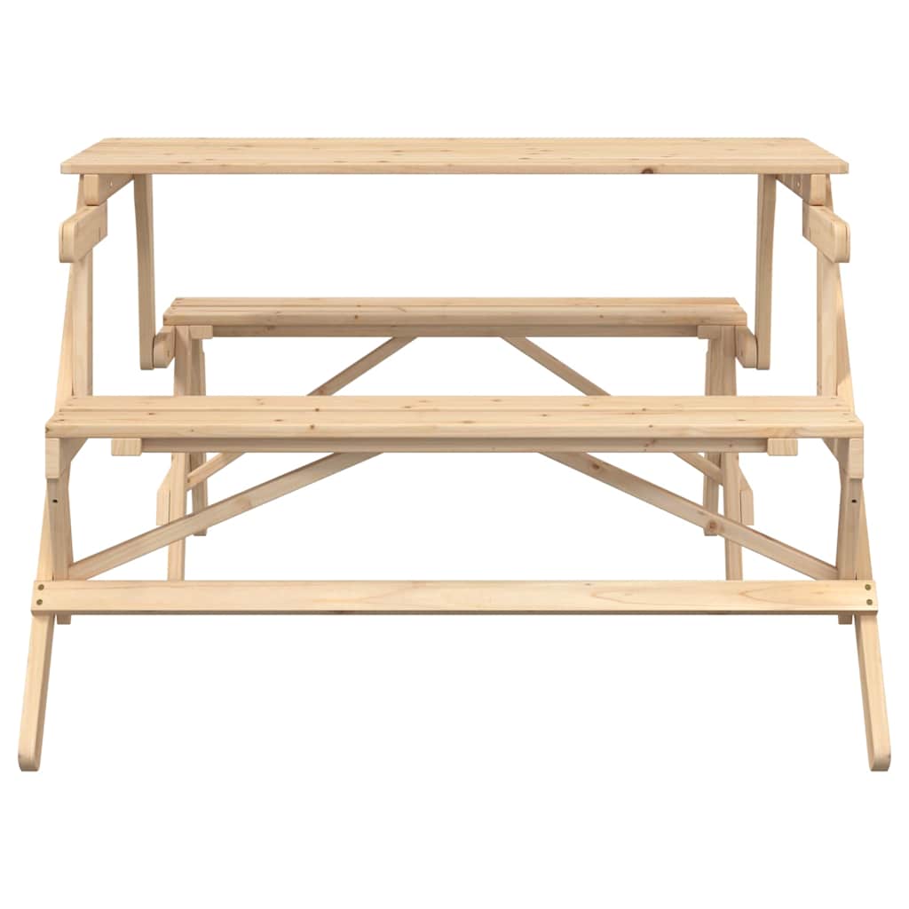 Tavolo da Picnic con Panche in Legno Abete 2-in-1 Convertibile 4008991