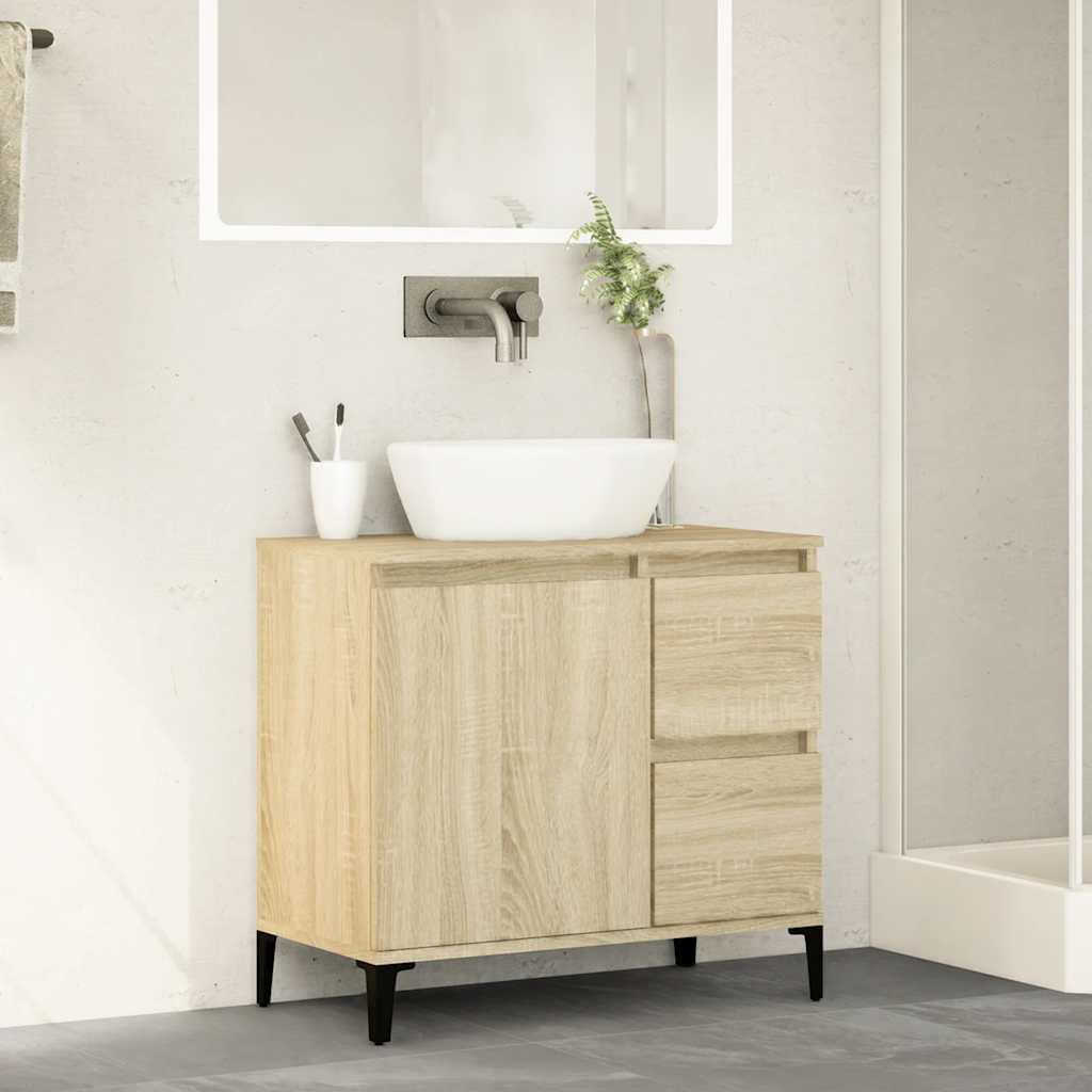 Armadietto da Bagno Rovere Sonoma 65x33x60 cm Legno Multistrato 847405