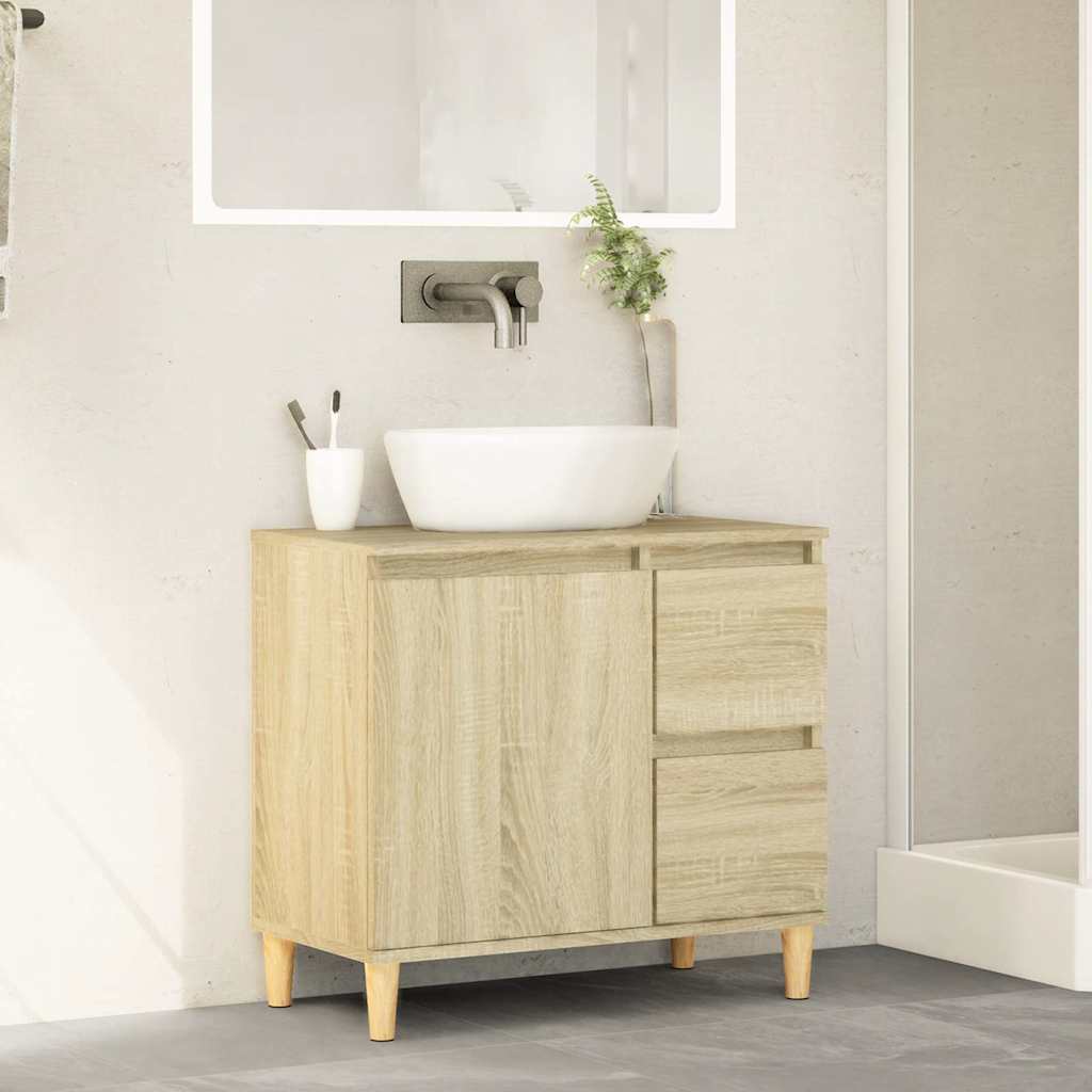 Armadietto da Bagno Rovere Sonoma 65x33x60 cm Legno Multistrato 847406