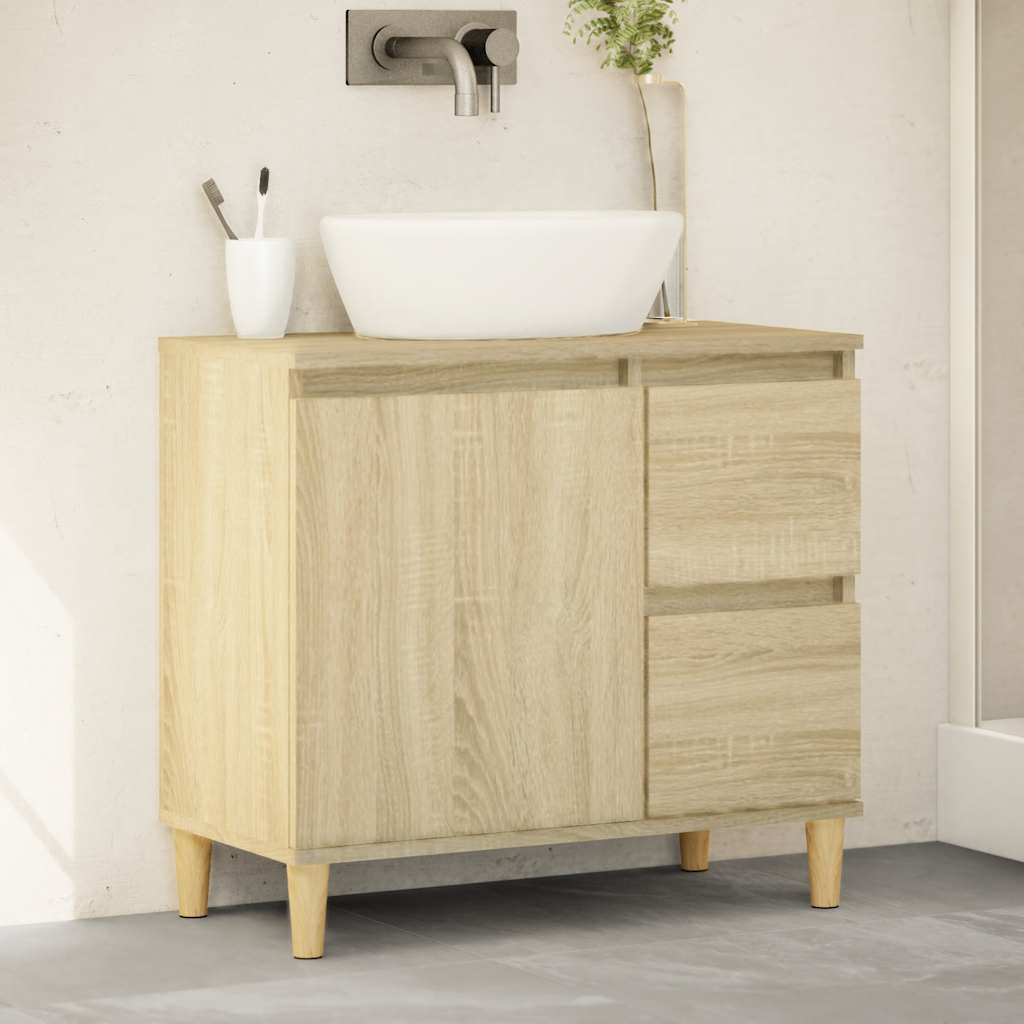 Armadietto da Bagno Rovere Sonoma 65x33x60 cm Legno Multistrato 847406