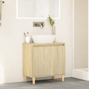 Mobile Lavabo-Armadietto da bagno Rovere Sonoma 58x33x60 cm in Legno Multistrato