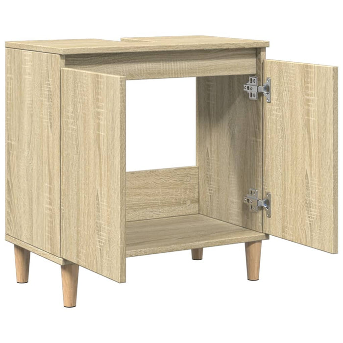 Mobile Lavabo-Armadietto da bagno Rovere Sonoma 58x33x60 cm in Legno Multistrato