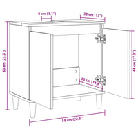 Mobile Lavabo Rovere Sonoma 58x33x60 cm in Legno Multistrato 847407
