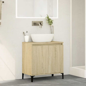 Mobile Lavabo-Armadietto da bagno Rovere Sonoma 58x33x60 cm in Legno Multistrato