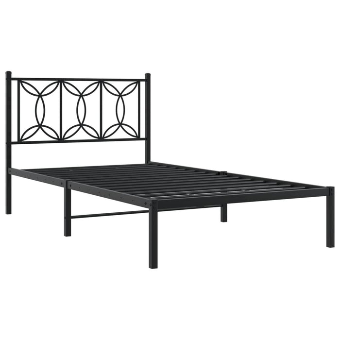 Giroletto con Testiera in Metallo Nero 107x203 cm 376124