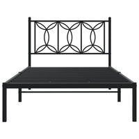 Giroletto con Testiera in Metallo Nero 107x203 cm 376124