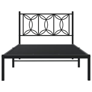 Giroletto con Testiera in Metallo Nero 107x203 cm 376124