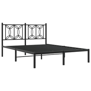Giroletto con Testiera in Metallo Nero 135x190 cm 376127