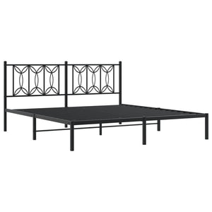 Giroletto con Testiera in Metallo Nero 183x213 cm 376133