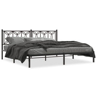 Giroletto con Testiera-Struttura Letto con testiera in Metallo Nero 193x203 cm 208838