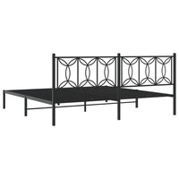 Giroletto con Testiera-Struttura Letto con testiera in Metallo Nero 193x203 cm 208838