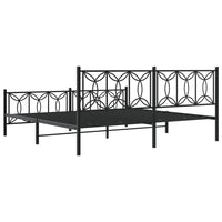 Giroletto con Testiera e Pediera Metallo Nero 193x203 cm 376152