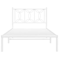 Giroletto con Testiera Metallo Bianco 107x203 cm 376173