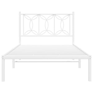 Giroletto con Testiera Metallo Bianco 107x203 cm 376173