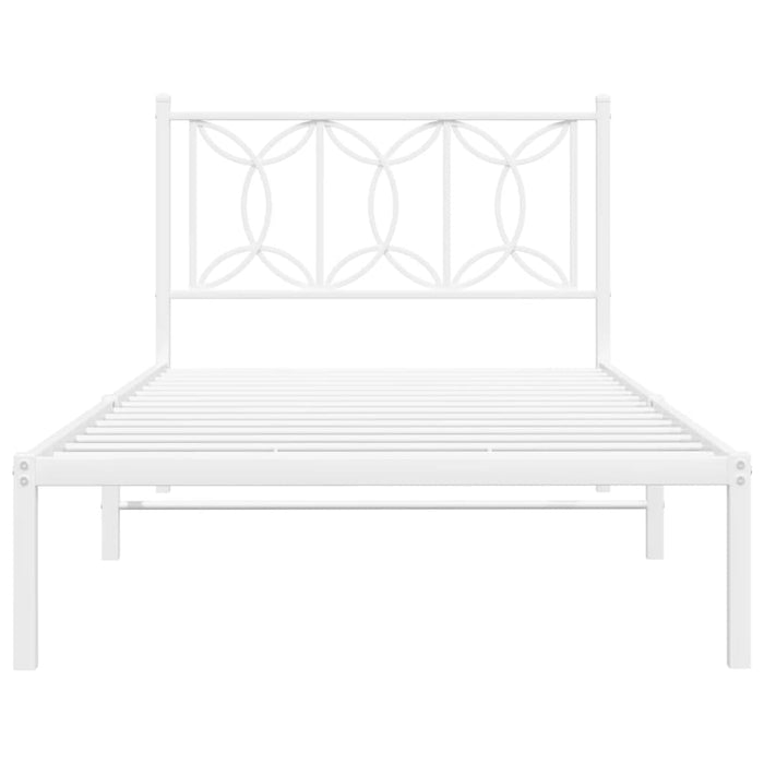 Giroletto con Testiera Metallo Bianco 107x203 cm 376173