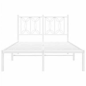 Giroletto con Testiera Metallo Bianco 120x190 cm 376174