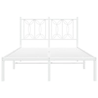 Giroletto con Testiera in Metallo Bianco 120x200 cm 376175