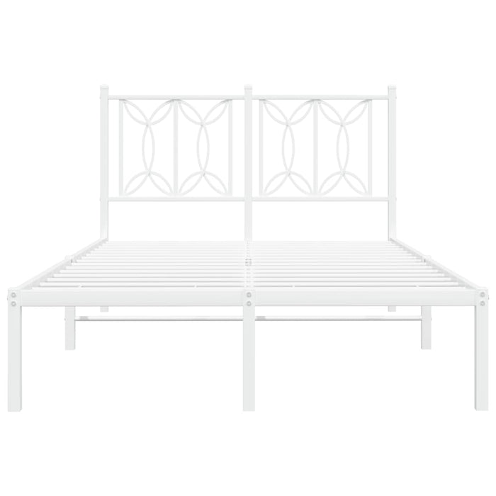 Giroletto con Testiera in Metallo Bianco 120x200 cm 376175