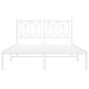 Giroletto con Testiera Metallo Bianco 135x190 cm 376176