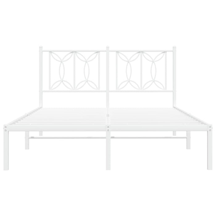 Giroletto con Testiera Metallo Bianco 135x190 cm 376176