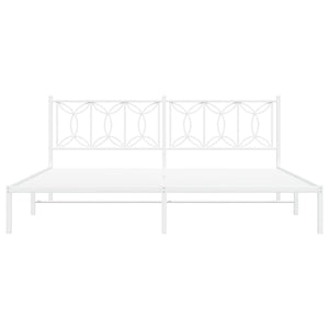 Giroletto con Testiera Metallo Bianco 193x203 cm 376183