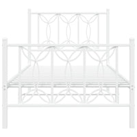 Giroletto con Testiera e Pediera Metallo Bianco 90x200 cm 376188