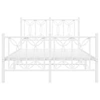 Giroletto con Testiera e Pediera Metallo Bianco 120x190 cm 376192